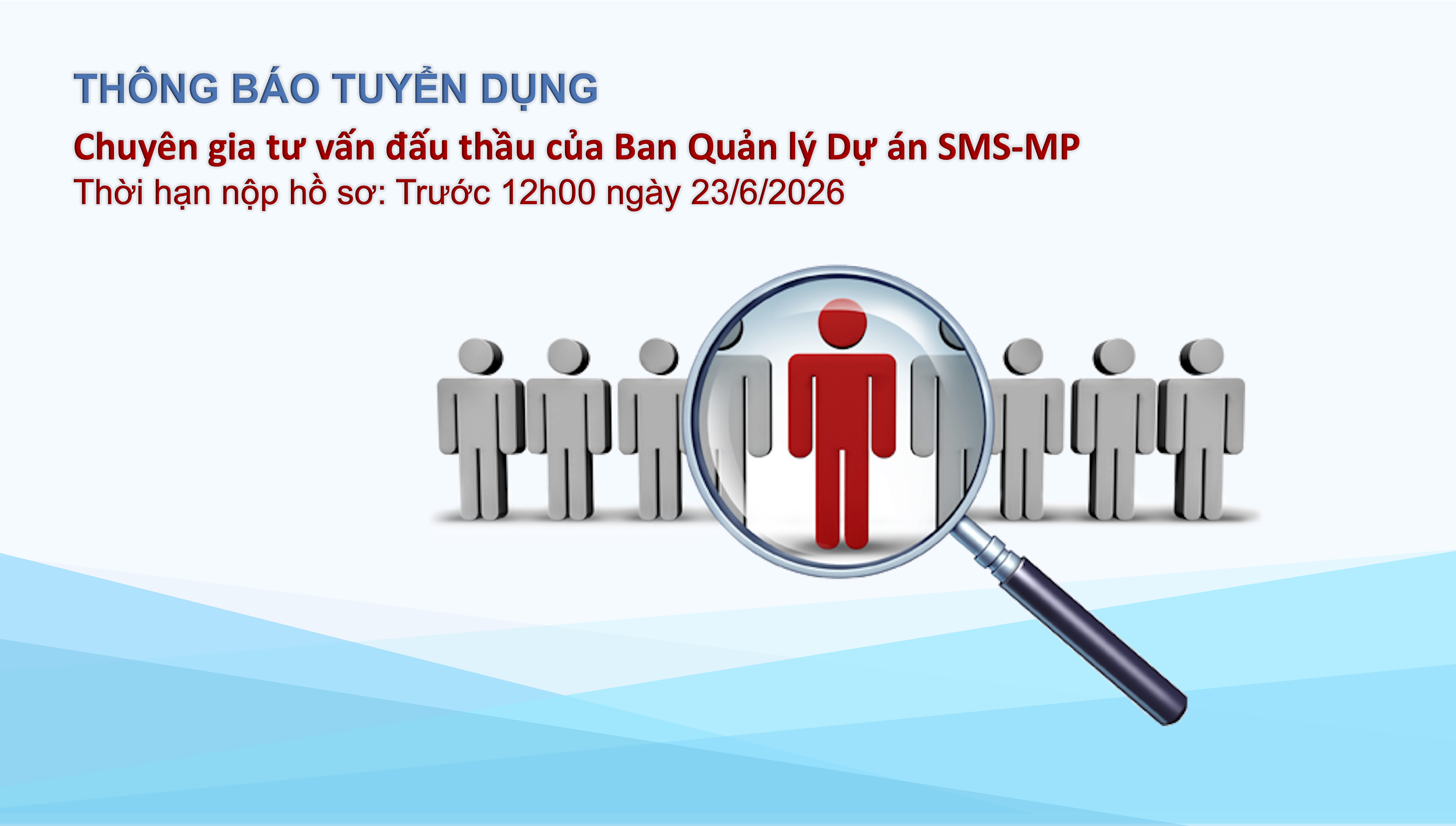 Tuyển Chuyên gia tư vấn đấu thầu của Ban Quản lý Dự án SMS-MP
